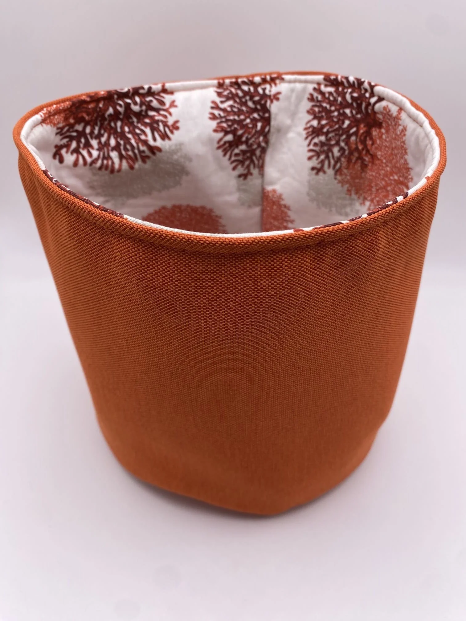 PANIERE TISSU AMEUBLEMENT ORANGE COTON CORAUX