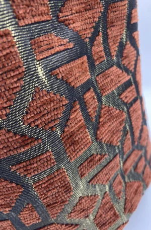 PANIERE TISSU AMEUBLEMENT EFFET SUEDINE NOIR ET TISSU VELOURS PUZZLE NOIR ET MARRON