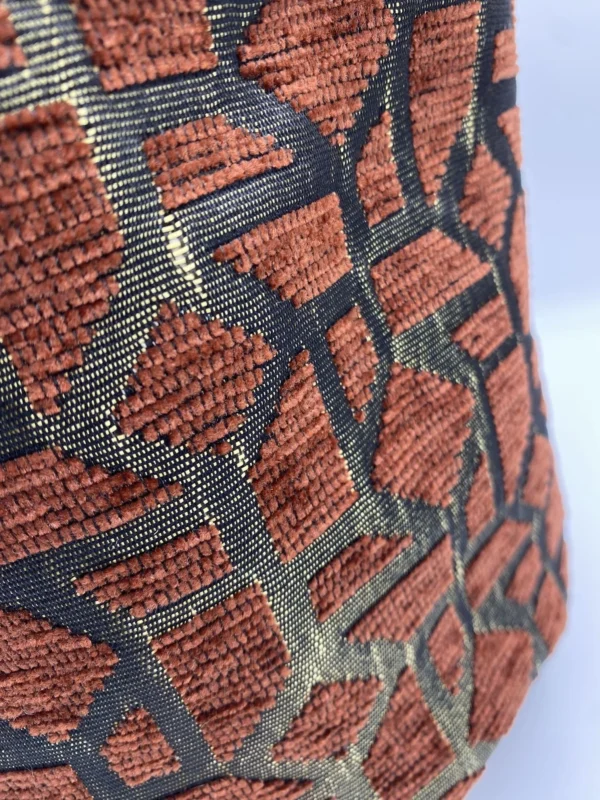 PANIERE TISSU AMEUBLEMENT EFFET SUEDINE NOIR ET TISSU VELOURS PUZZLE NOIR ET MARRON