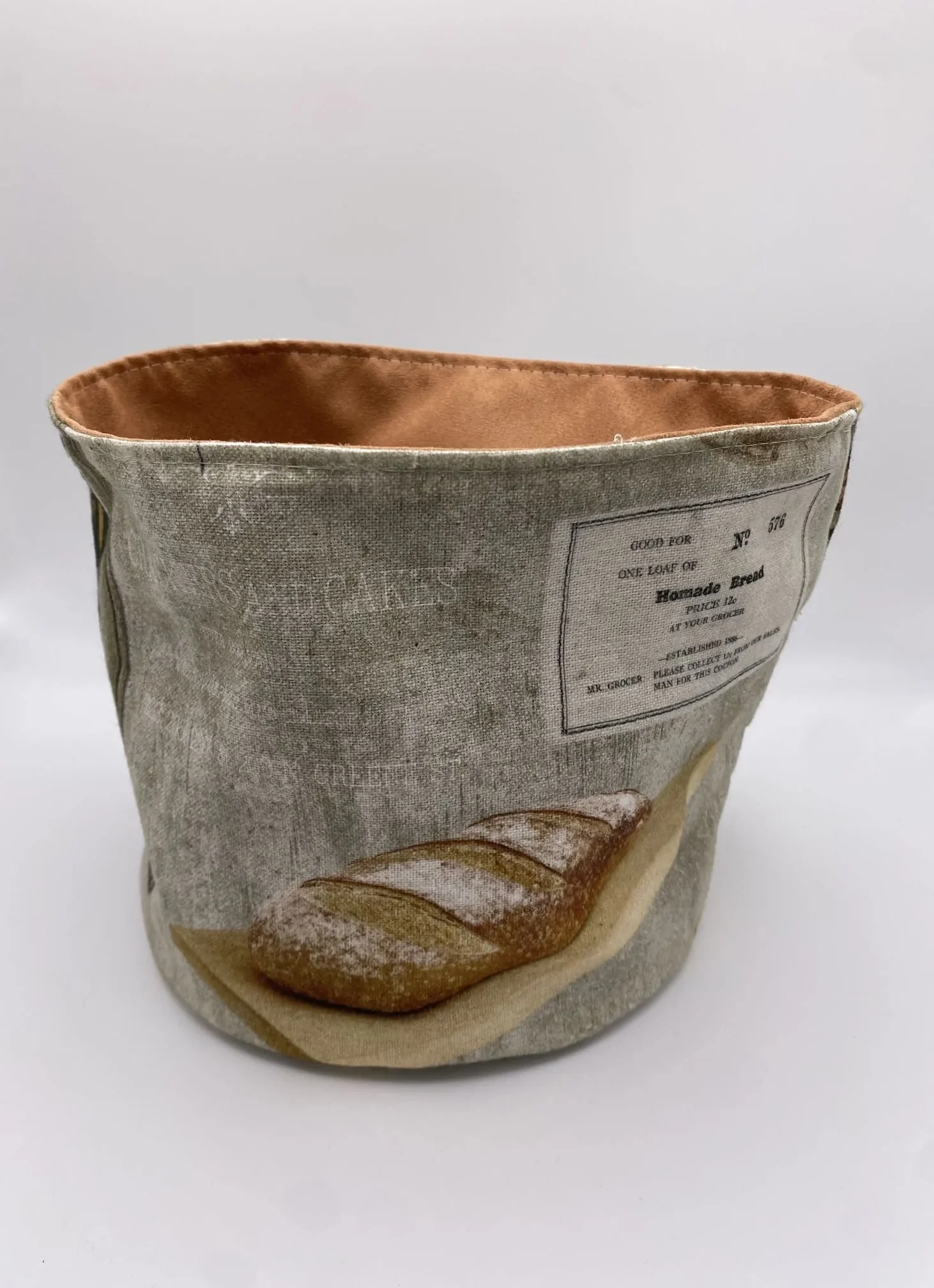 PANIERE TISSU AMEUBLEMENT ROUILLE TOILE DE COTON BOULANGERIE