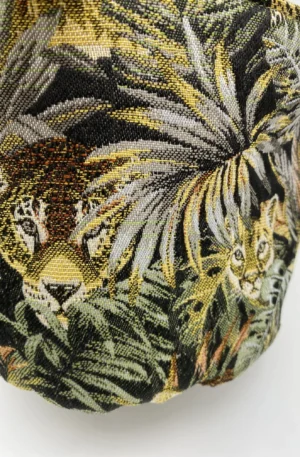 PANIERE TISSU JACQUARD JUNGLE ET AMEUBLEMENT POLYESTER VERT