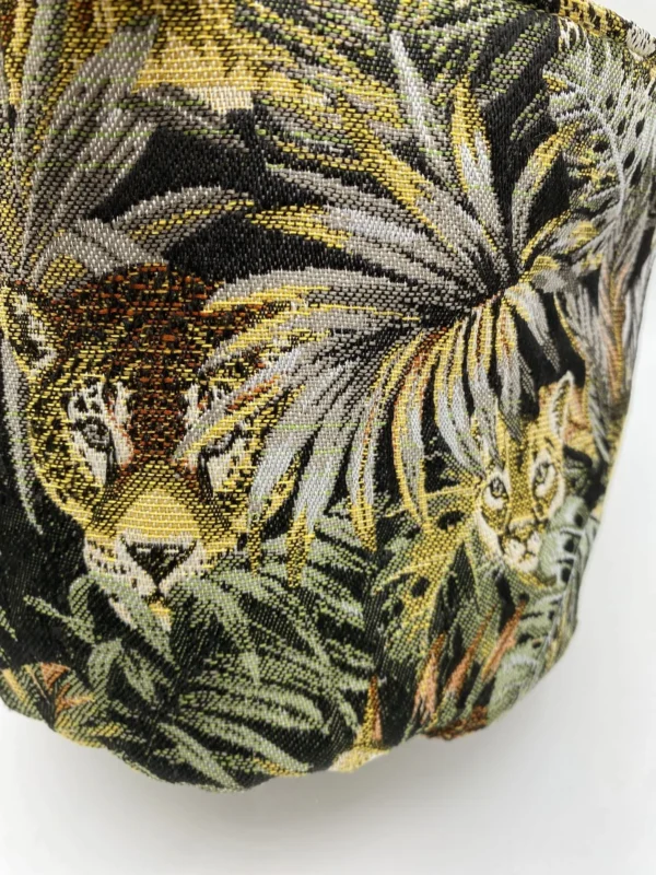 PANIERE TISSU JACQUARD JUNGLE ET AMEUBLEMENT POLYESTER VERT