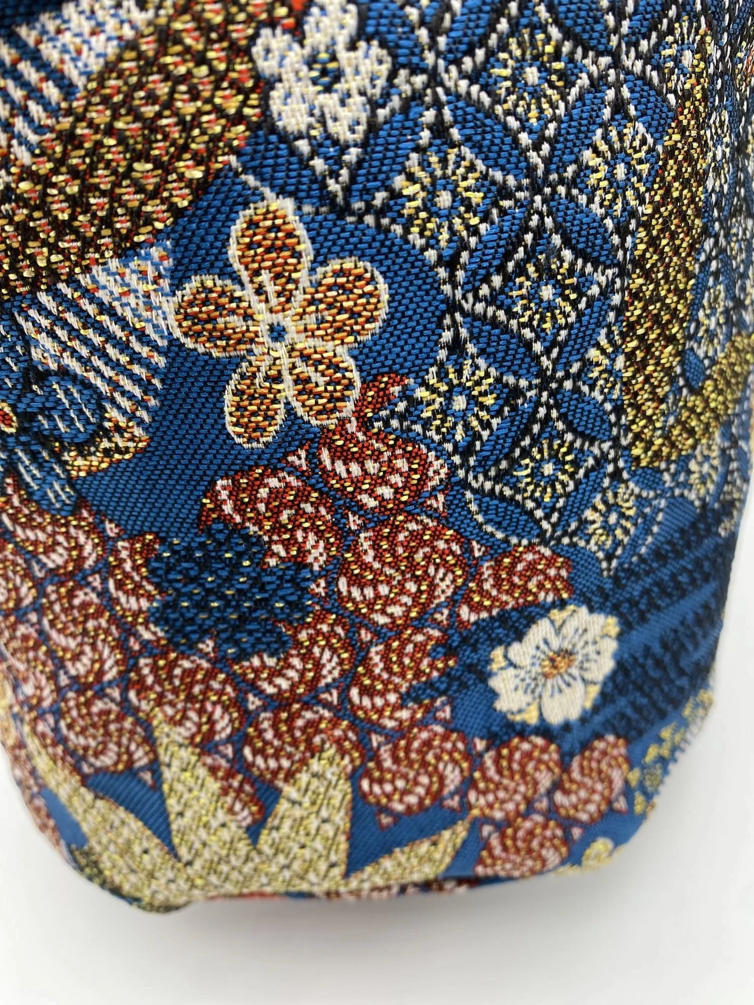 PANIERE TISSU JACQUARD ASIA BLEU ET DEMI NATTE BLEU