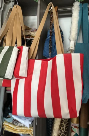 SAC SUNNY UNE POCHE RAYE ROUGE