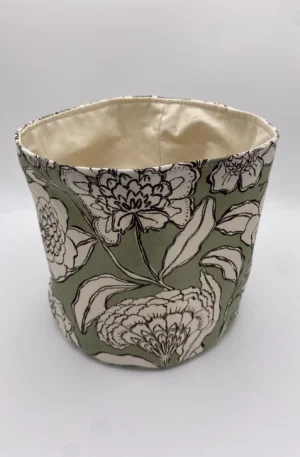 PANIERE FLEURS VERTES