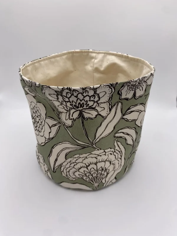 PANIERE FLEURS VERTES