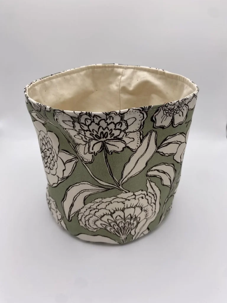 PANIERE FLEURS VERTES
