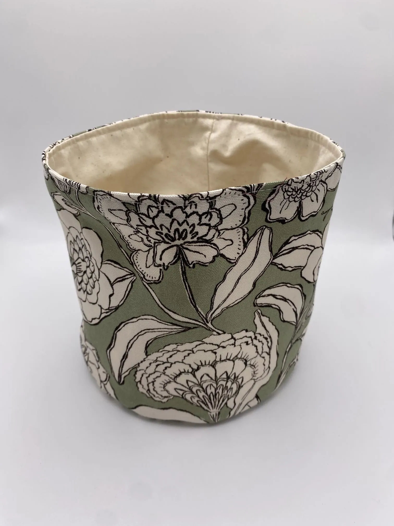 PANIERE FLEURS VERTES