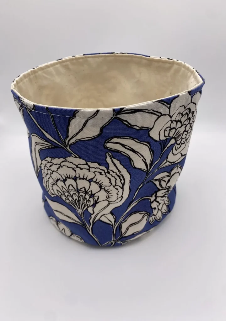 PANIERE FLEURS BLEU