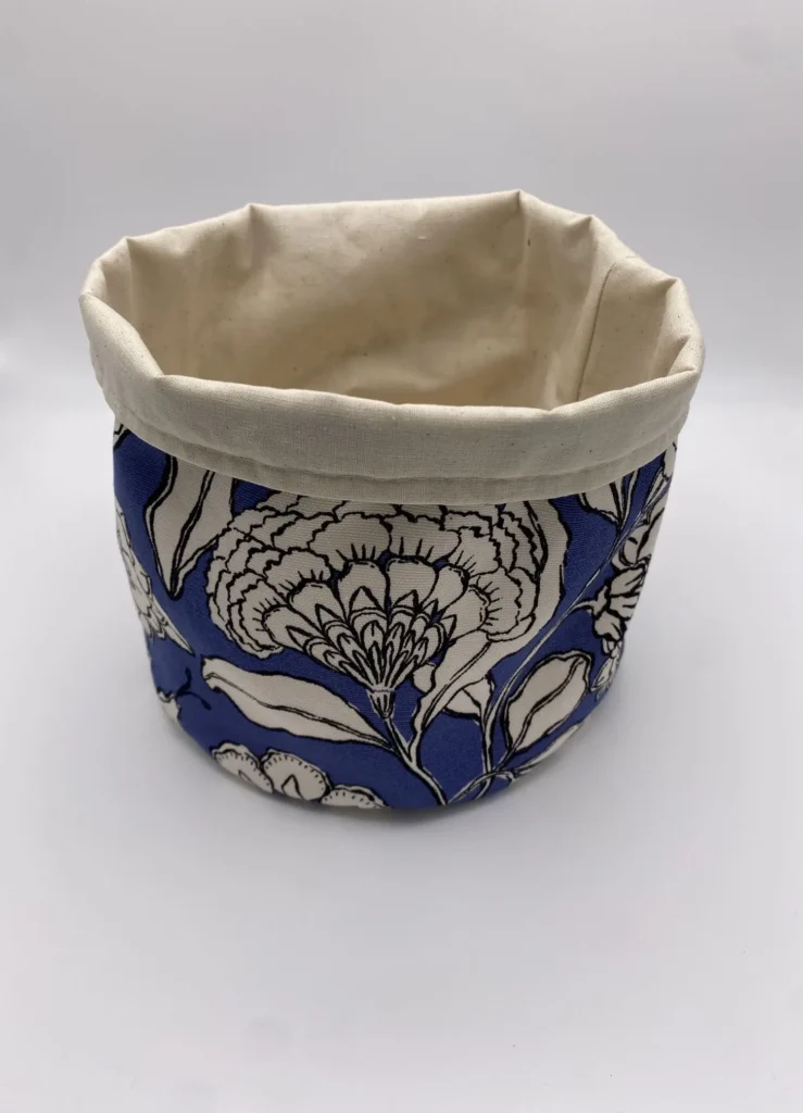 PANIERE FLEURS BLEU