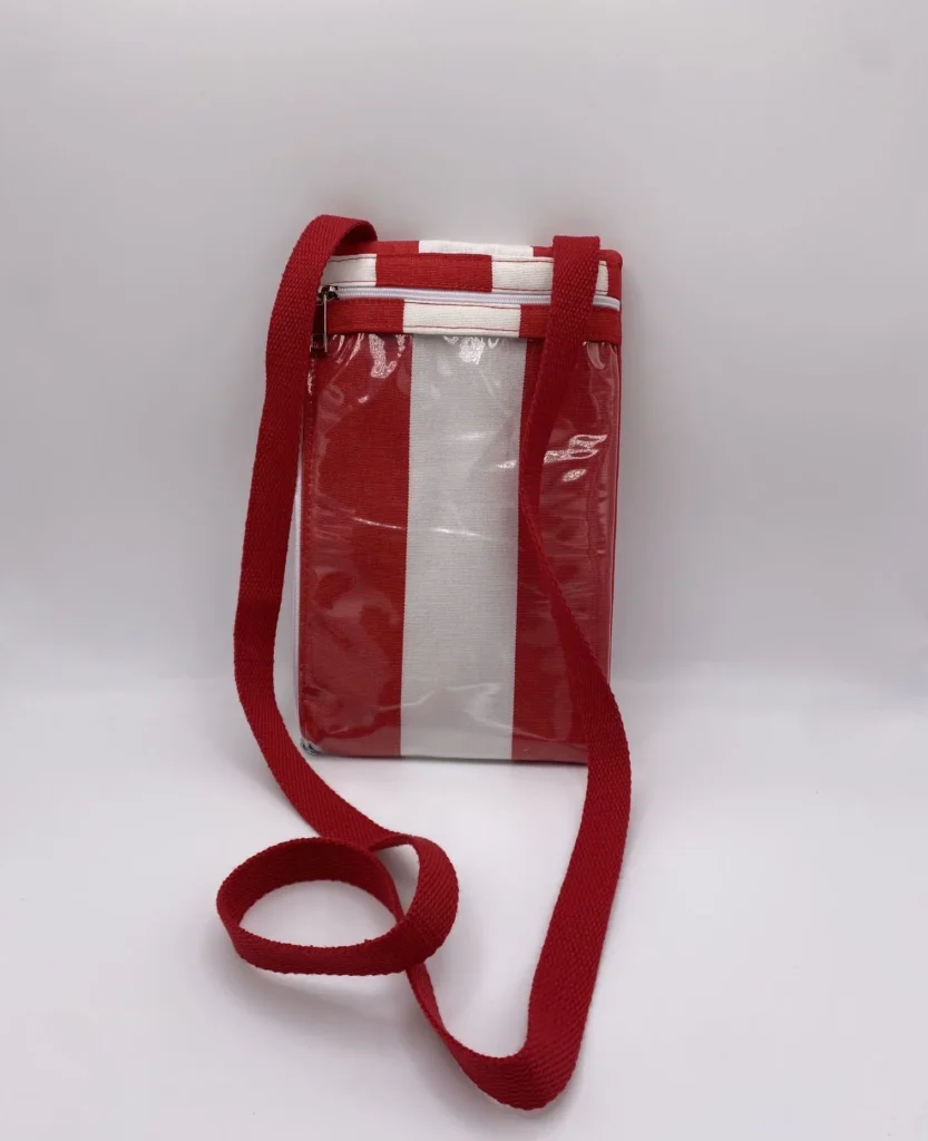POCHETTE TEL RAYURE ROUGE DRALON