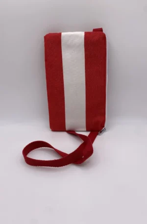 POCHETTE TEL RAYURE ROUGE DRALON