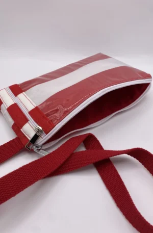 POCHETTE TEL RAYURE ROUGE DRALON