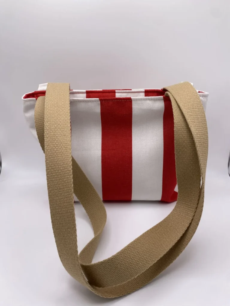 SAC CORINNE RAYEE ROUGE BLANC BACHE