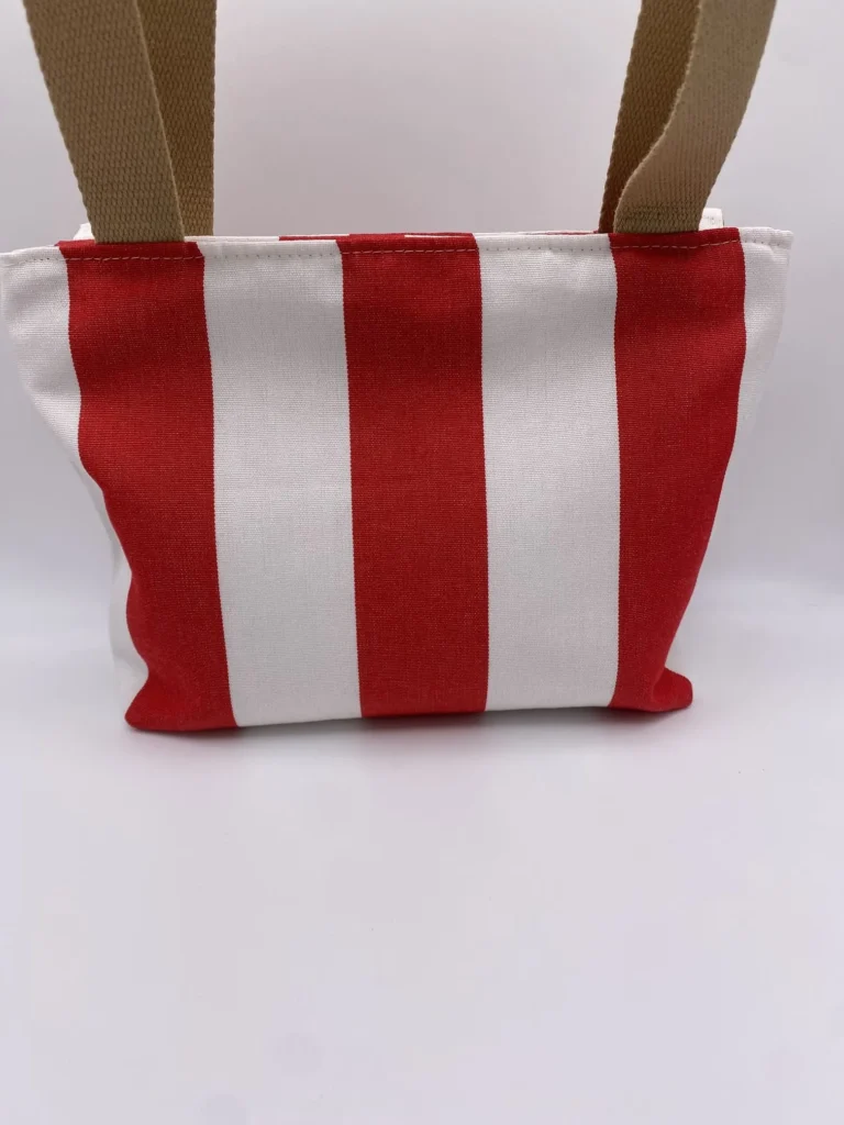 SAC CORINNE RAYEE ROUGE BLANC BACHE