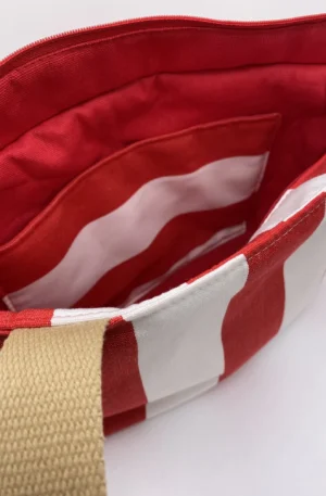 SAC CORINNE RAYEE ROUGE BLANC BACHE
