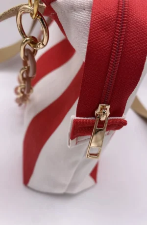 SAC CORINNE RAYEE ROUGE BLANC BACHE