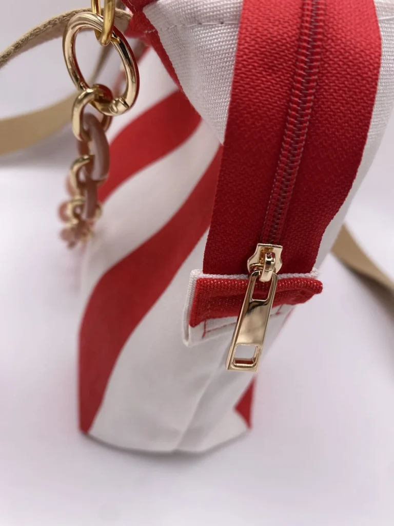 SAC CORINNE RAYEE ROUGE BLANC BACHE