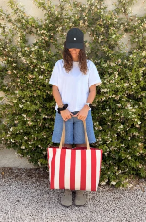 SAC RAYE BACHETTE ROUGE