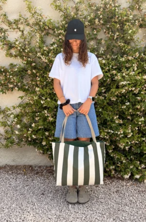SAC RAYE BACHETTE VERTE