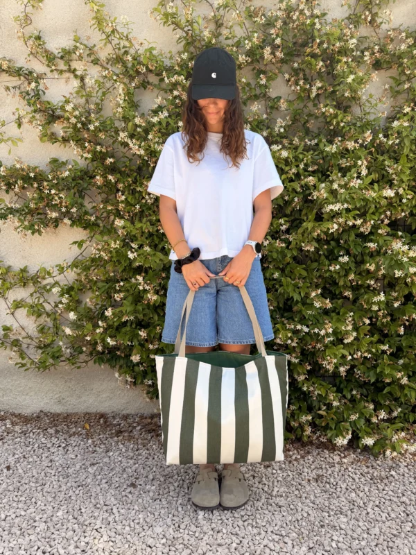 SAC RAYE BACHETTE VERTE
