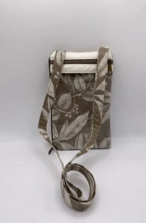 POCHETTE TELEPHONE FEUILLES TAUPE