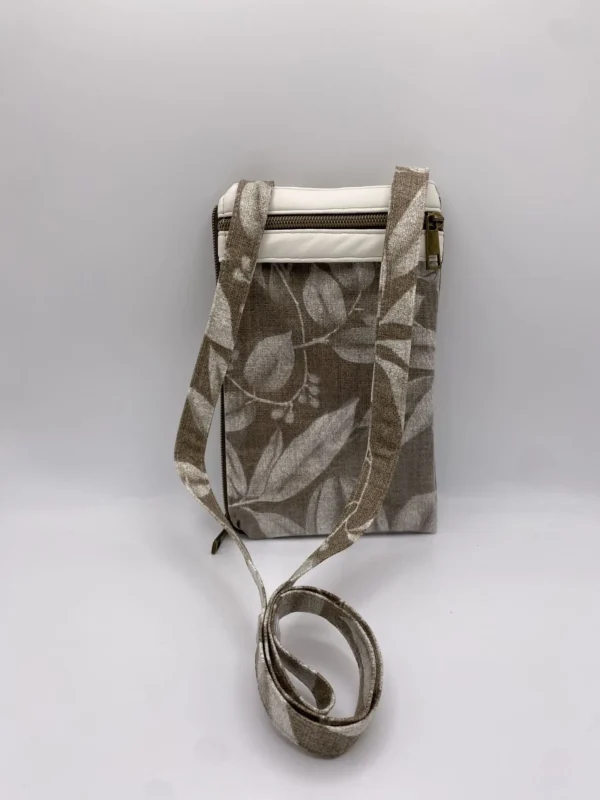 POCHETTE TELEPHONE FEUILLES TAUPE