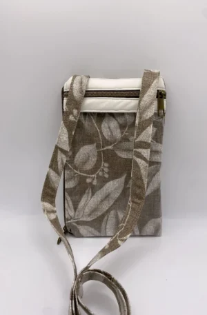 POCHETTE TELEPHONE FEUILLES TAUPE