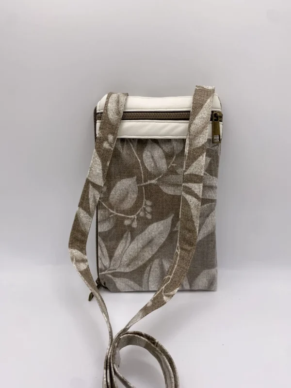 POCHETTE TELEPHONE FEUILLES TAUPE