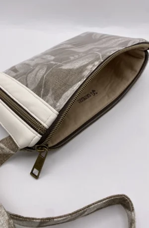 POCHETTE TELEPHONE FEUILLES TAUPE