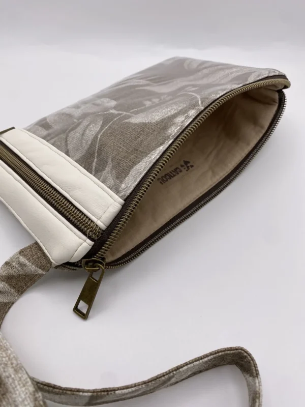 POCHETTE TELEPHONE FEUILLES TAUPE