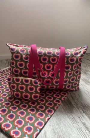 SAC VOYAGE COEUR ET POMMES