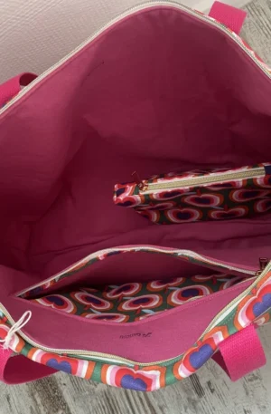 SAC VOYAGE COEUR ET POMMES